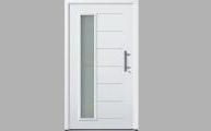 hormann thermopro steel front entrance door style tps 025 left aligned vertical window section and horizontal ribbed design