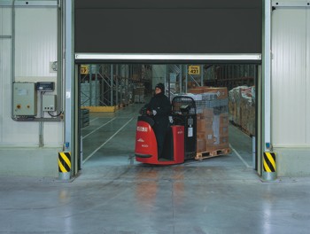 rapid door action from a high speed industrial door