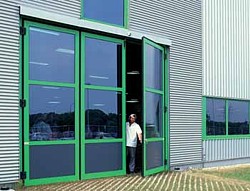 aluminium glazed doors for a factory