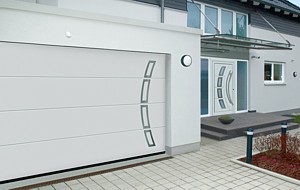 lpu 40 sectional garage door with stainless steel design elements