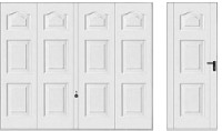 matching front entrance and up and over garage doors for the home