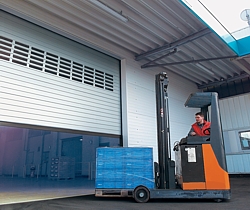 roller shutter industrial door with vision slats