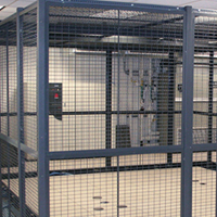 security cage with mesh panels
