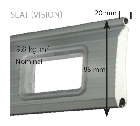 roller shutter slat with vision panel