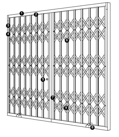 seceuroguard security grille layout and specification