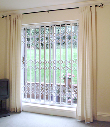 Retractable Security Grilles in use 