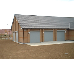 grey security shutters fitted externally
