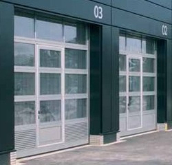 hormann tar40 sectional door installed on car manufacturer showroom