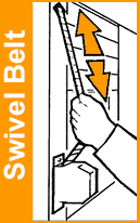 Swivel belt shutter operation