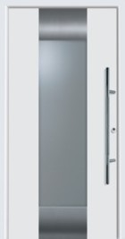 front white door with clear laminated glass on exterior