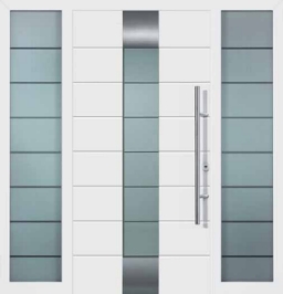 white aluminium frame on a Hormann TOP entrance door