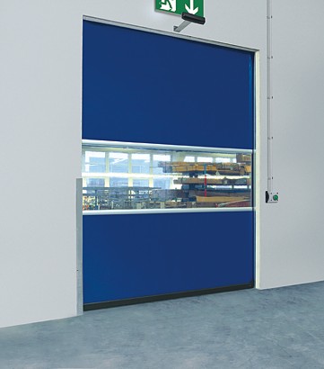 Hormann V 2715 SE R in blue with vision panel