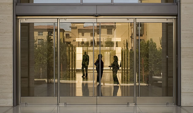 glass entrance doors