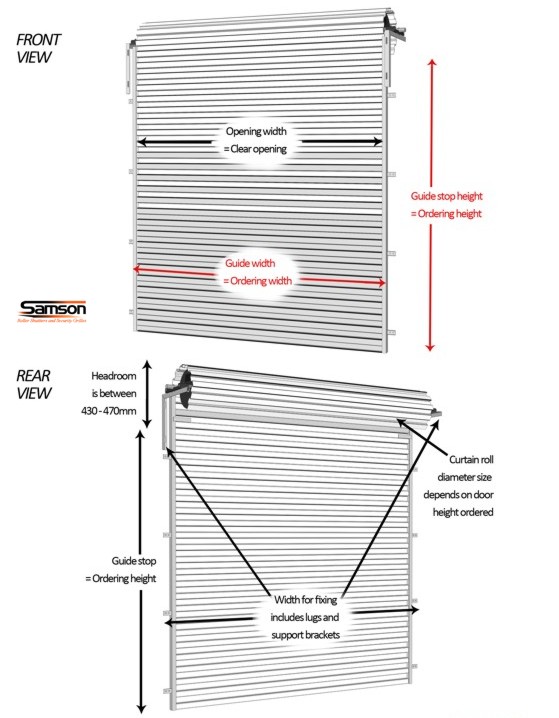 Gliderol roller garage door ordering measurements