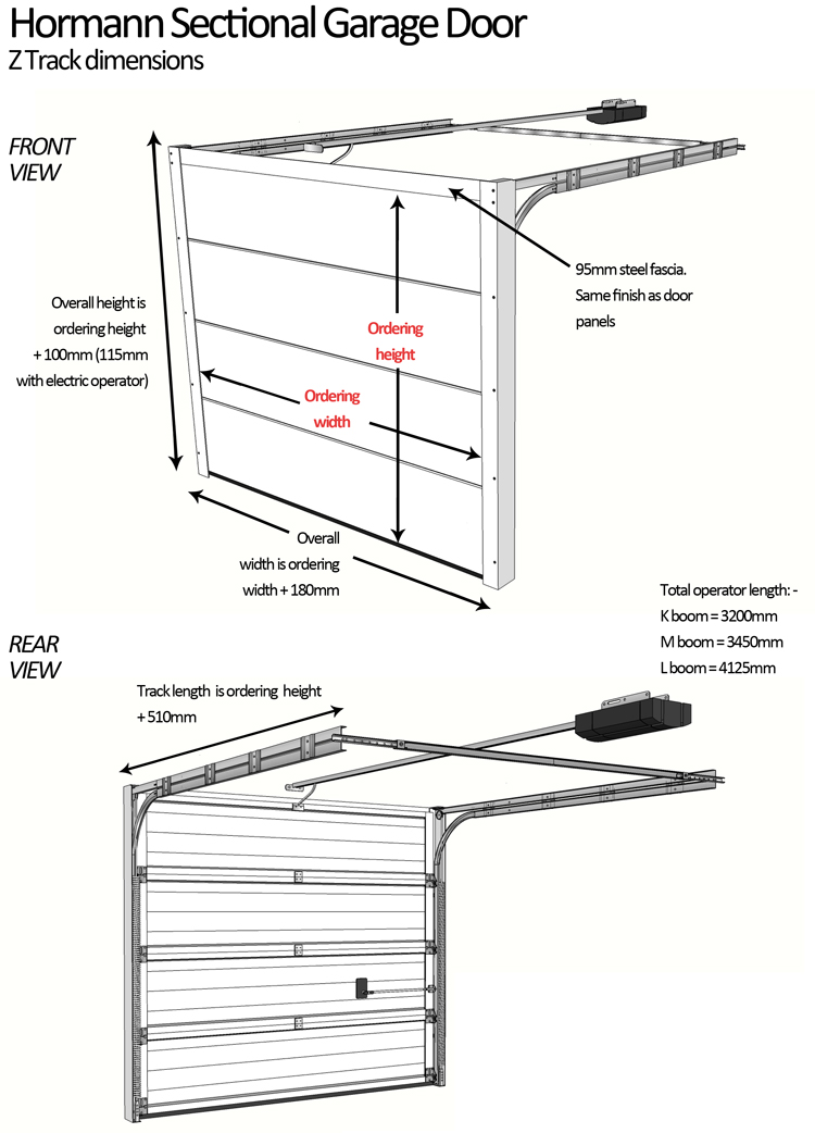 garage door dimensional drawings