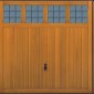 traditional timber garage door with windows