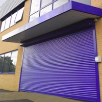 large security shutter over entrance doorway