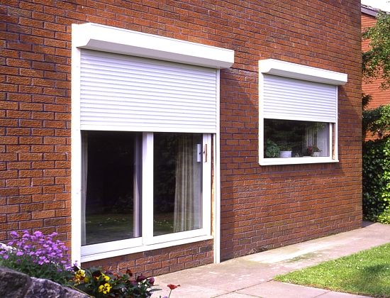 security shutters on house door and window