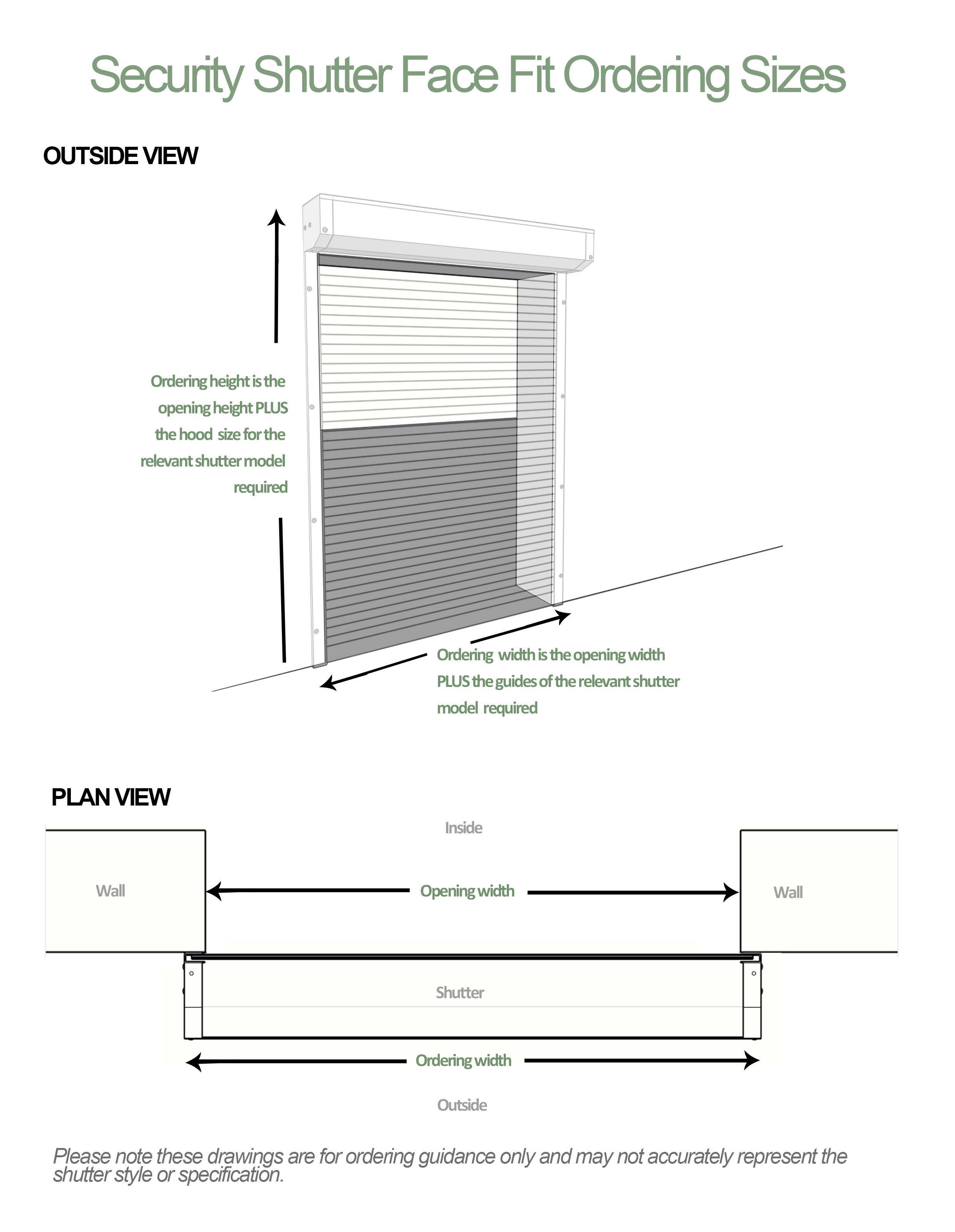 Security Shutter Measuring Guide