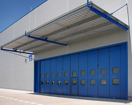 Samson Apollo Folding Door with Windows in Blue