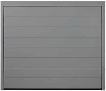 Carteck Sectional door with MidRibbed Design in Agate Grey