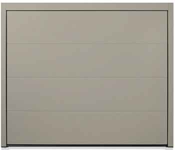 Carteck Sectional door with No Ribbed Design in Pebble Grey