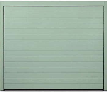 Carteck Sectional door with Standard Ribbed Design in Chartwell Green