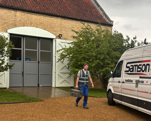 Survey and install of folding doors