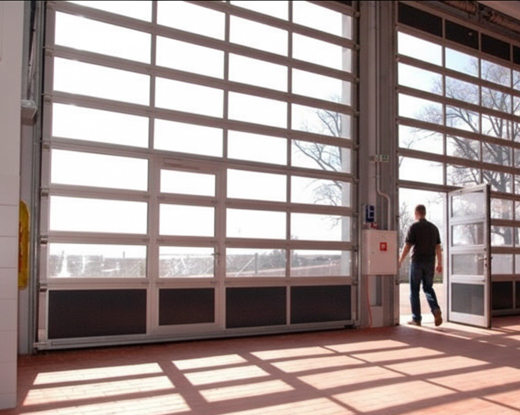Sectional door with wicket entrance