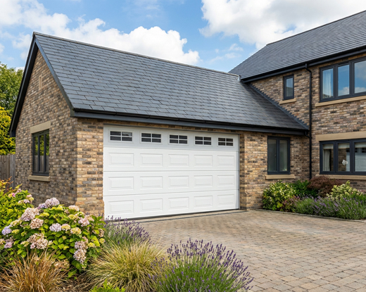 Sectional door with windows
