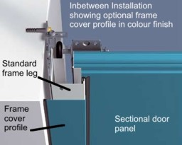 sectional door installed inbetween opening