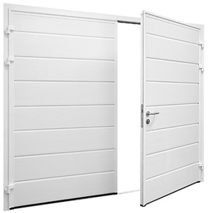 insulated side hinged doors in white