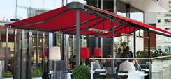 large retractable fabric pergolas